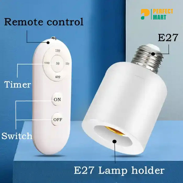 Smart Wireless Lamp Holder With Remote Control – E27 Light Holder