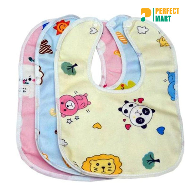 Soft Cotton Bibs for Baby Multicolor – 3 Pcs
