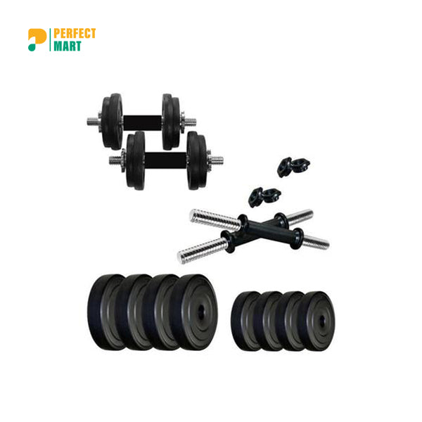 Sports House Dumbbell And Barbell Set 20kg - Black And Silver