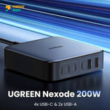 UGREEN Nexode 200W USB C GaN Charger-6 Ports Desktop Charger (40905)