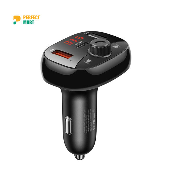 Usams 50W 3 Ports Car Charger Digital Display Wireless Car Adapter kit