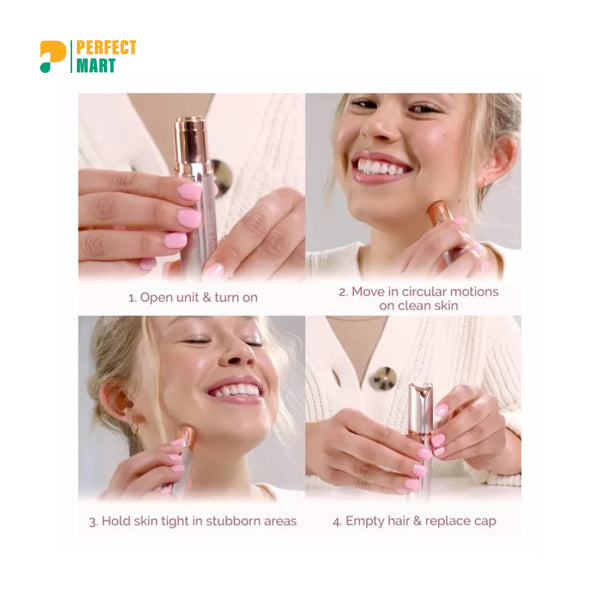 USB Rechargeable Flawless Finishing Touch Facial Hair Remover Device for Women