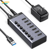 Ugreen CM481 (30778) USB Male to 7 USB Female Black USB HUB