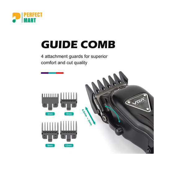 VGR V-051 Cord And Cordless Hair Clipper Salon Series With Taper Lever Adjustment For Men