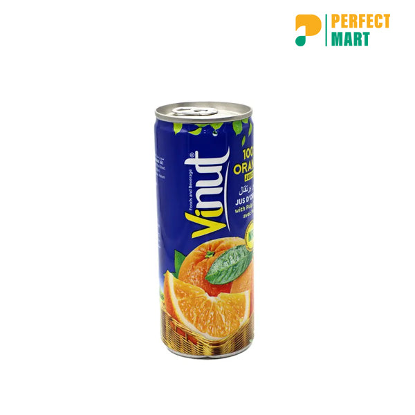 Vinut 100% Orange Juice Can 230ml Vietnam