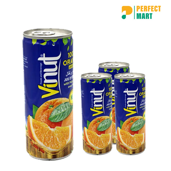 Vinut 100% Orange Juice Can 230ml Vietnam