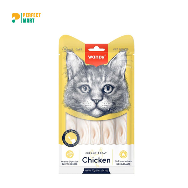 Wanpy Cat Creamy Treat Chicken - (5×14g) Pack