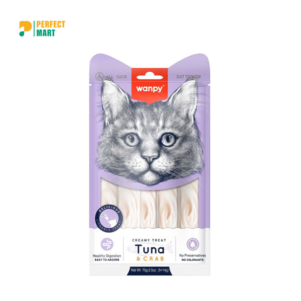 Wanpy Cat Creamy Treat Tuna & Crab - (5×14g) Pack