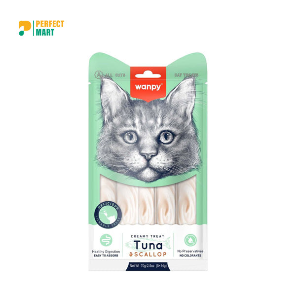 Wanpy Cat Creamy Treat Tuna & Scallop - (5×14g) Pouch