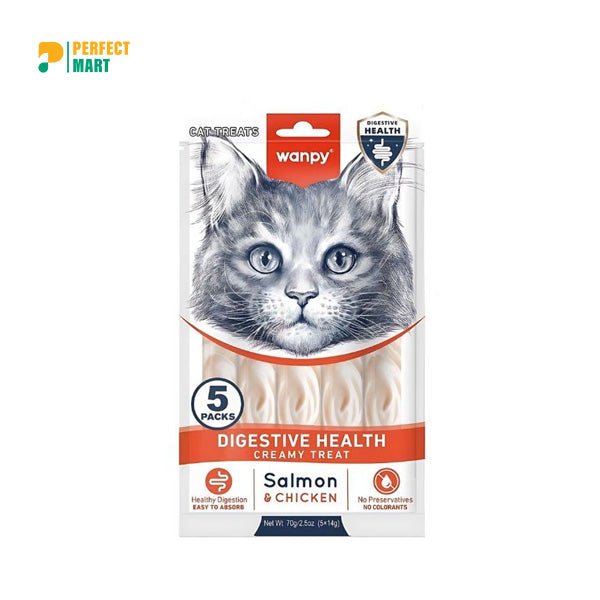 Wanpy Creamy Treat Digestive Health Salmon & Chicken (5 x 14gm)