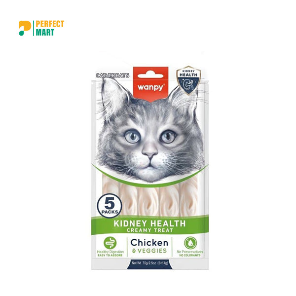 Wanpy Creamy Treat Kidney Health Chicken & Veggies (5 x 14gm)