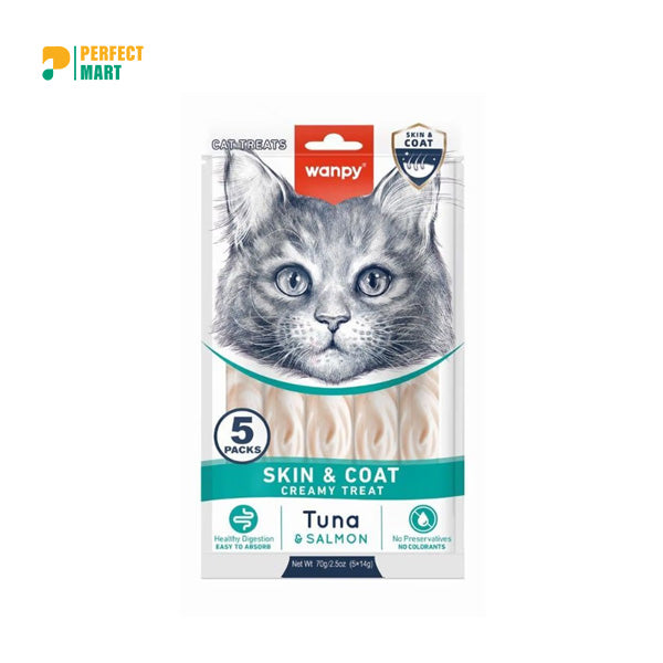 Wanpy Creamy Treat Skin & Coat Tuna & Salmon (5 14gm)