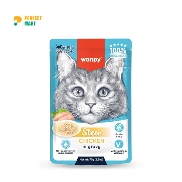 Wanpy Stew Chicken in Gravy Adult Cat Food 70g