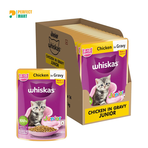Whiskas Chicken in Gravy Kitten Pouch 80gm