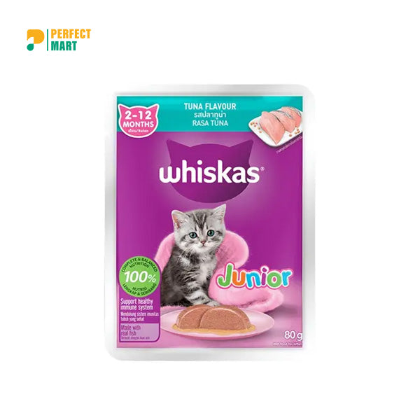 Whiskas Pouch Cat Food Junior Tuna 80g