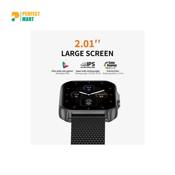 XTRA Active S8 2.01 Inch IPS Display Bluetooth Calling Smart Watch - Black