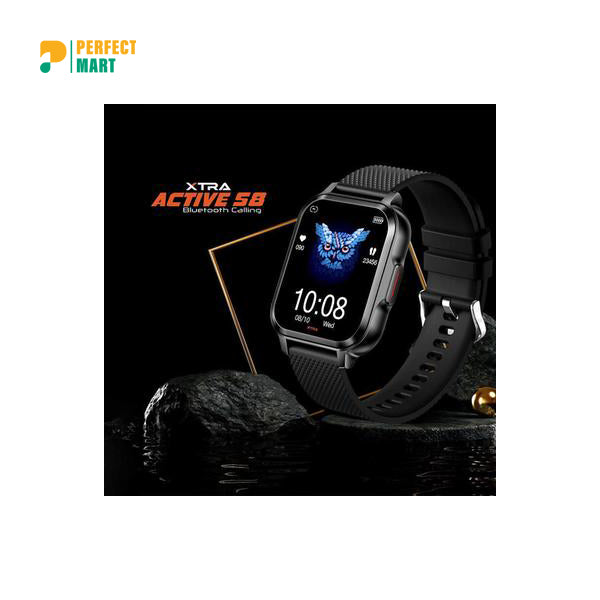 XTRA Active S8 2.01 Inch IPS Display Bluetooth Calling Smart Watch - Black