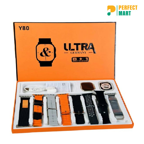 Y80 Ultra Smartwatch With 8 Strap