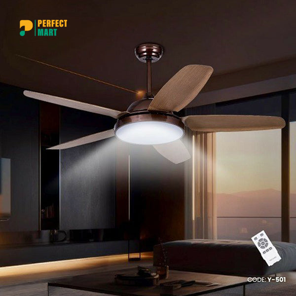 Yamada 52" Walnut Brown Underlight Remote Ceiling Fan Y-501