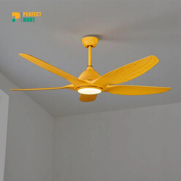 Yamada 60" Pine Wood Undelight Remote Ceiling Fan Y-523