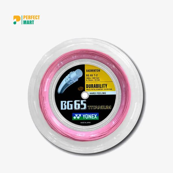 Yonex BG65 TI - 200m Badminton String Reel [Pink]