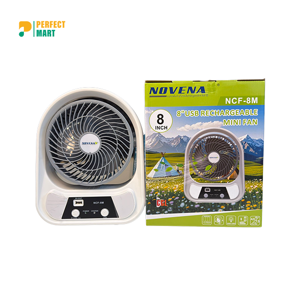 Novena USB Rechargeable Mini Fan 8" NCF-8M